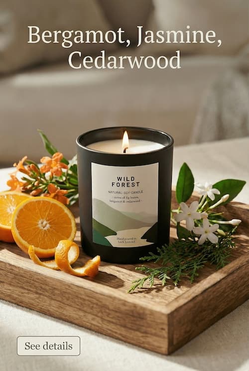 Original candle product image with orange
